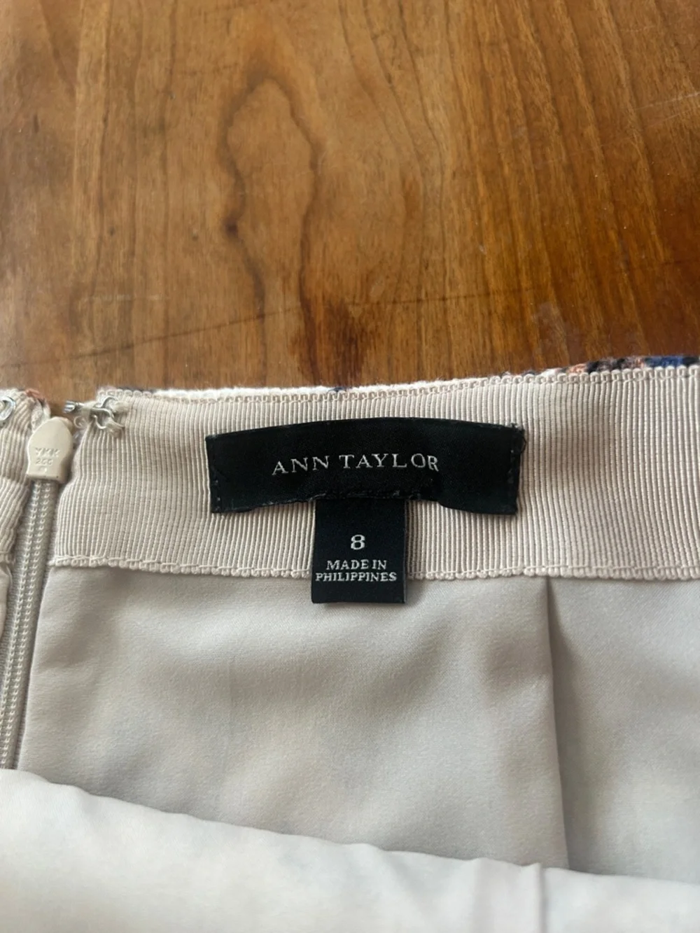 Ann Taylor Navy, Cream & Brown Floral Mini Skirt - Picture 2 of 4